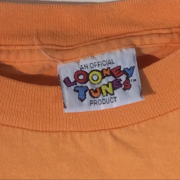 Tweety Bird Can I Help it if I'm Good Vintage 1996 Looney Tunes Orang Tee Shirt - Picture 3 of 8